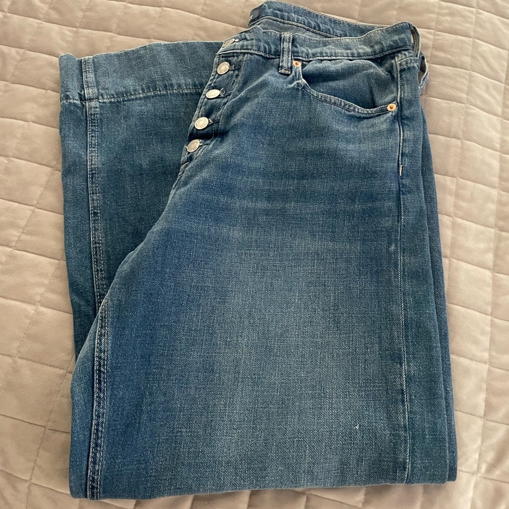 Gap High Rise Button Fly Wide Leg Jeans
